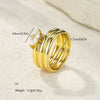 Fashionable Stackable Women's Stainless Steel Ring With Geometric Design And Diamonds Electroplated