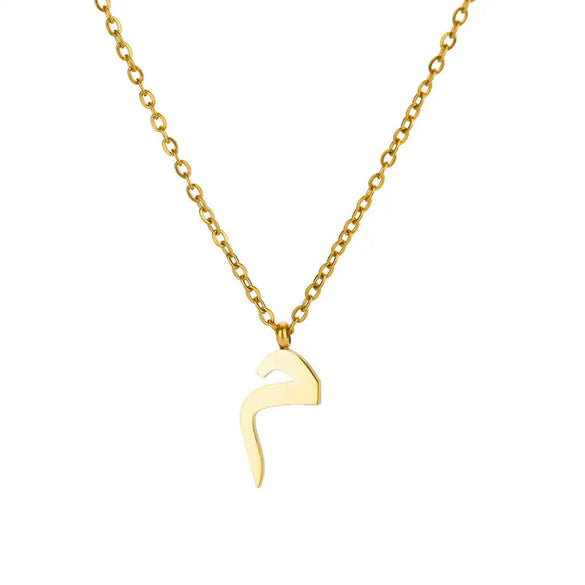 Fashionable Stainless Steel Gold Plated Arabic Letter Geometric Minimalist Pendant Clavicle Chain Necklace