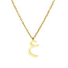 Fashionable Stainless Steel Gold Plated Arabic Letter Geometric Minimalist Pendant Clavicle Chain Necklace