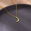 Fashionable Stainless Steel Gold Plated Arabic Letter Geometric Minimalist Pendant Clavicle Chain Necklace
