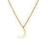 Fashionable Stainless Steel Gold Plated Arabic Letter Geometric Minimalist Pendant Clavicle Chain Necklace