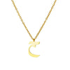 Fashionable Stainless Steel Gold Plated Arabic Letter Geometric Minimalist Pendant Clavicle Chain Necklace