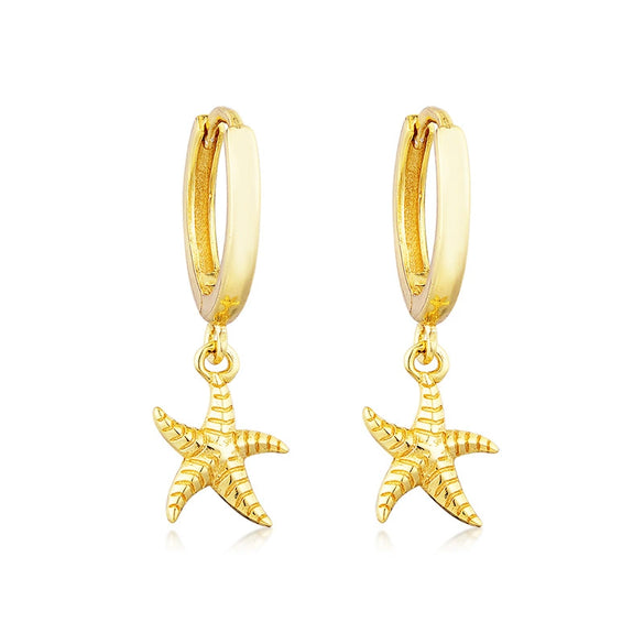 Fashionable Starfish Earrings Copper Electroplated For Women With Original Design Sense