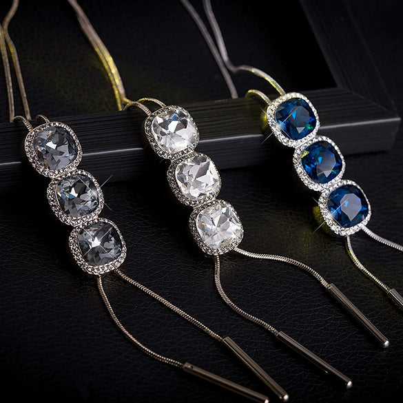 Fashionable Style Long Necklace Sweater Chain Autumn And Winter Women's Allmatching Accessories Pendant Tassel Crystal Pendant Jewelry