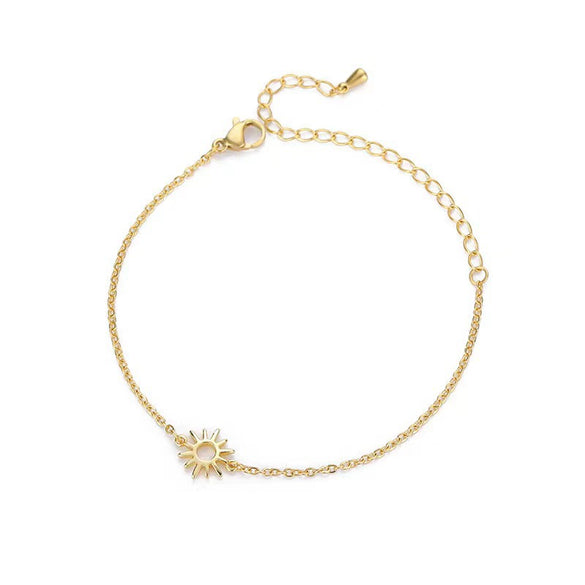 Fashionable Sun Hollow Jewelry Accessories Stainless Steel Gold Platinum O Shaped Chain With Stars Sun And Moon Clouds Cosmic Pattern Electroplated