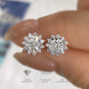 Fashionable Sunflower Moissanite Earrings S925 Sterling Silver With Electroplating For Women