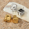 Fashionable Three Dimensional Geometric Stainless Steel Electroplated Women's Earrings