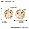 Fashionable 316L Stainless Steel And 316L Stainless Steel Jewelry Set With Zircon Flower And Chain Pattern Electroplated For Women