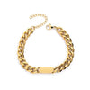Fashionable Titanium Steel Bracelet With Geometric Pattern For Unisex Polished Simple And Personalized