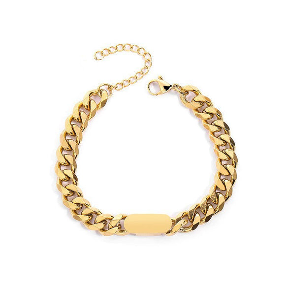 Fashionable Titanium Steel Bracelet With Geometric Pattern For Unisex Polished Simple And Personalized