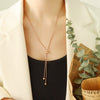 Fashionable 316L Stainless Steel Electroplated Round Bead Tassel Jewelry Set Necklace And Bracelet For Unisex