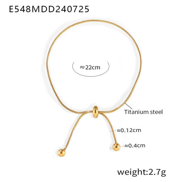 Fashionable 316L Stainless Steel Electroplated Round Bead Tassel Jewelry Set Necklace And Bracelet For Unisex