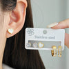Fashionable Titanium Steel Heart Shape Electroplated Zircon Earrings For Women