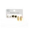 Fashionable Titanium Steel Heart Shape Electroplated Zircon Earrings For Women
