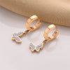 Fashionable Titanium Steel 18K Rose Gold Butterfly Ear Buckle Earrings For Women With Diamond Inlaid And Electroplated Geometric Design