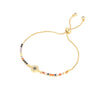Fashionable Turkish Blue Eye Bracelet With Diamonds And Color Zirconia Adjustable Bracelet