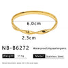 Fashionable Unique Open Geometric Texture Twisted Wave Zircon Stainless Steel 18K Vacuum Plated In Furnace Glossy Oversized Bracelet