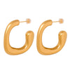 Fashionable Unisex Geometric Titanium Steel Gold Plated Earrings