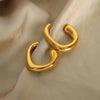 Fashionable Unisex Geometric Titanium Steel Gold Plated Earrings