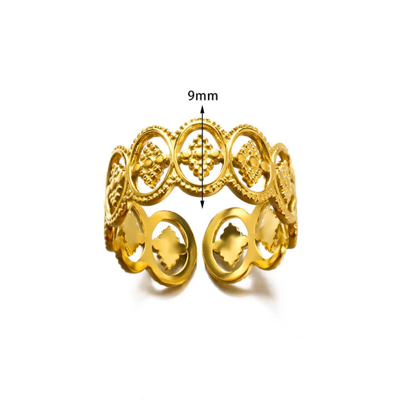 Fashionable Unisex Open Stainless Steel Oil Pressure Ring With Heart Shaped And Snake Shaped Design Electroplated With Letters Numbers And Text Pattern