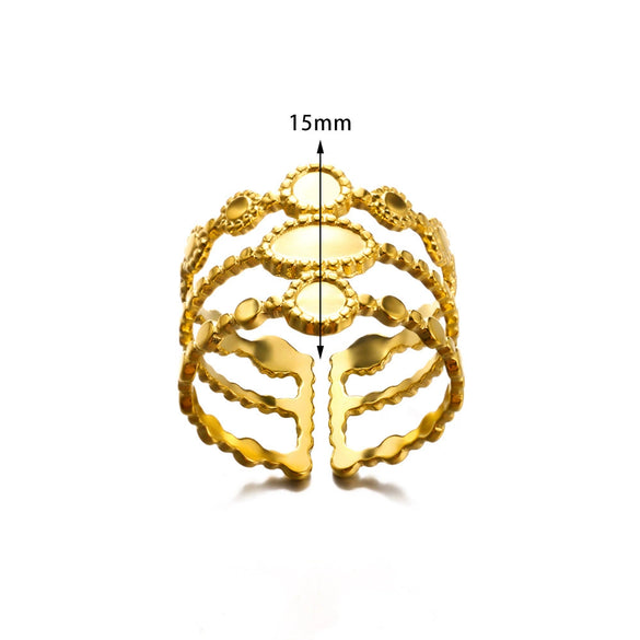 Fashionable Unisex Open Stainless Steel Oil Pressure Ring With Heart Shaped And Snake Shaped Design Electroplated With Letters Numbers And Text Pattern