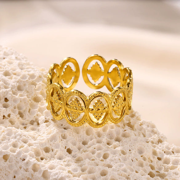 Fashionable Unisex Open Stainless Steel Oil Pressure Ring With Heart Shaped And Snake Shaped Design Electroplated With Letters Numbers And Text Pattern