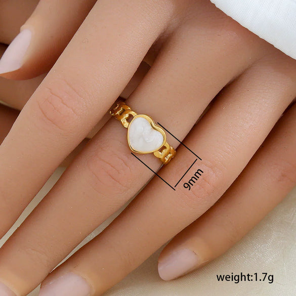 Fashionable Versatile Colorful Oil Drip Stainless Steel Gold Plated Adjustable Open Geometric Ring For Women