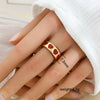 Fashionable Versatile Colorful Oil Drip Stainless Steel Gold Plated Adjustable Open Geometric Ring For Women