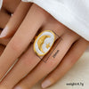Fashionable Versatile Colorful Oil Drip Stainless Steel Gold Plated Adjustable Open Geometric Ring For Women
