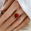 Fashionable Versatile Colorful Oil Drip Stainless Steel Gold Plated Adjustable Open Geometric Ring For Women