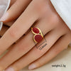 Fashionable Versatile Colorful Oil Drip Stainless Steel Gold Plated Adjustable Open Geometric Ring For Women