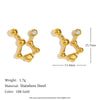 Fashionable Versatile Ear Jewelry Stainless Steel 18K Gold Plated Constellation Earrings