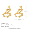 Fashionable Versatile Ear Jewelry Stainless Steel 18K Gold Plated Constellation Earrings