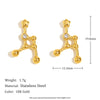 Fashionable Versatile Ear Jewelry Stainless Steel 18K Gold Plated Constellation Earrings