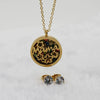 Fashionable Versatile Necklace Set 316L Stainless Steel Organic Glass Letter Pattern Electroplated Cross Chain