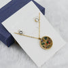 Fashionable Versatile Necklace Set 316L Stainless Steel Organic Glass Letter Pattern Electroplated Cross Chain