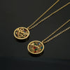 Fashionable Versatile Necklace Set 316L Stainless Steel Organic Glass Letter Pattern Electroplated Cross Chain