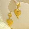 Fashionable Versatile Stainless Steel Embossed Irregular Water Drop Vintage Tassel Women's Earrings With Electroplating