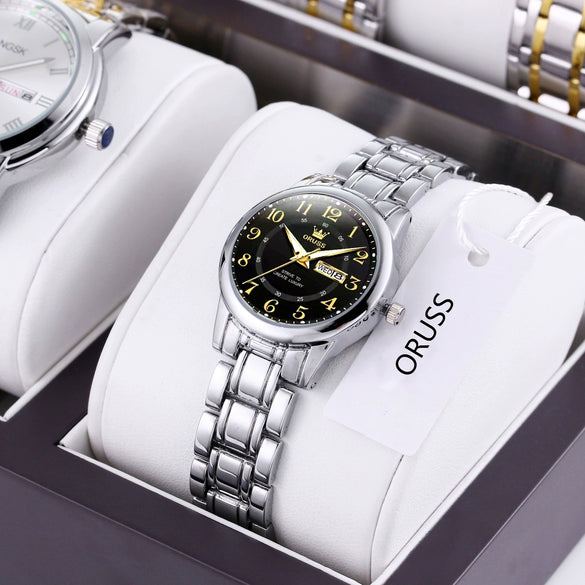 Fashionable Waterproof Alloy Women's Fullautomatic Electronic Round Dial Watches