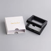 Fashionable White Square Laminated Paper Skin Jewelry Box With Solid Color Finish