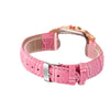 Fashionable Women's Alloy And Pu Square Dial Quartz Watch With Spiral Crown And Stainless Steel Pin Buckle