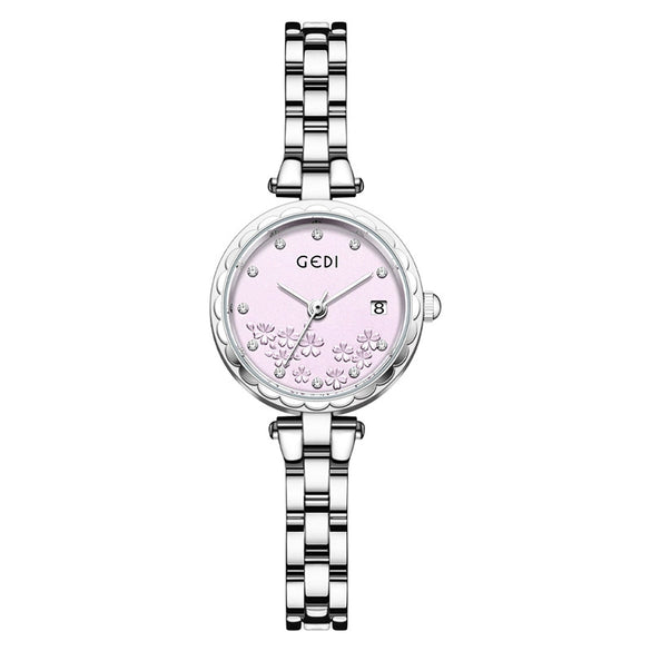 Fashionable Women's Alloy Bracelet Watch With Round Dial And Mineral Reinforced Glass Mirror
