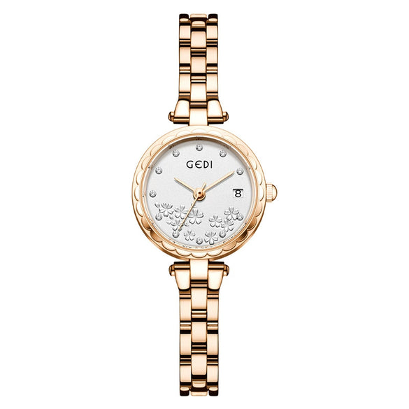 Fashionable Women's Alloy Bracelet Watch With Round Dial And Mineral Reinforced Glass Mirror