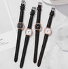 Fashionable Women's Alloy Strap Round Dial Watch Pin Buckle Spiral Crown Ordinary Glass Mirror