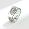 Fashionable Women's Copper Retro Ring With Irregular English Letter Design And Electroplating Treatment