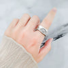 Fashionable Women's Copper Retro Ring With Irregular English Letter Design And Electroplating Treatment