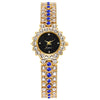 Fashionable Women's Diamondencrusted Quartz Bracelet Watch With Starry Sky Design Alloy Case Rose Gold Buckle And Round Dial