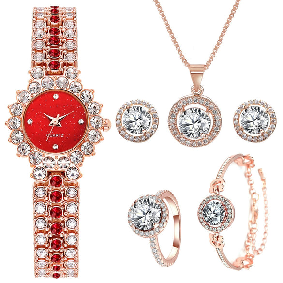 Fashionable Women's Diamondencrusted Quartz Bracelet Watch With Starry Sky Design Alloy Case Rose Gold Buckle And Round Dial