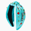 Fashionable Women's Hairbands Knotted Cloth With Diamondencrusted And Letternumbertext Design