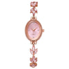 Fashionable Women's Oval Quartz Bracelet Watch With Alloy Buckle And Ordinary Glass Mirror